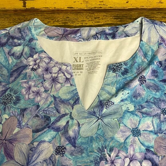 Light Bare UPF 50+ UV Protection Floral Dress Sz XL Stretch Beach Vacation - Picture 3 of 5